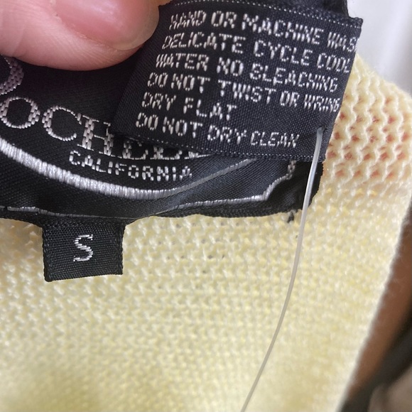 Vintage 80s Rochelle California Cottagecore Short Sleeve Sweater Small Yellow - Picture 14 of 14